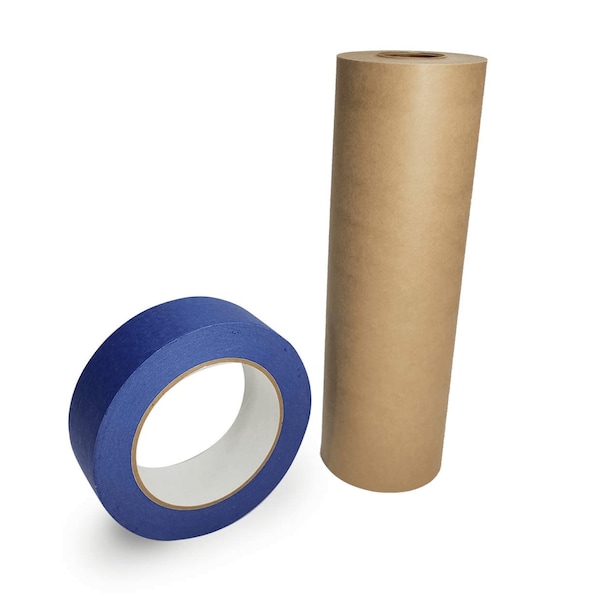 Idl Packaging 9 x 60 yd Masking Paper and 1 1/2 x 60 yd Painters Tape Set of 1 Each for Covering GPH-9, 4463-112 - main